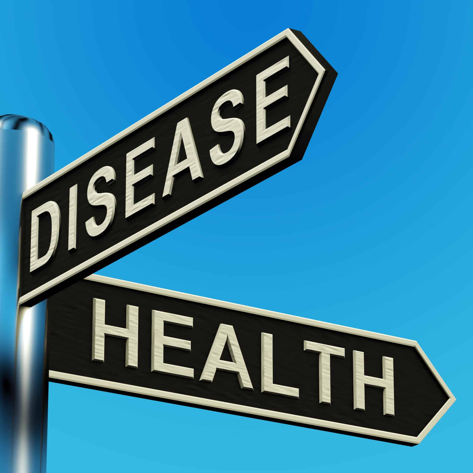 Disease Or Health Directions On A Metal Signpost